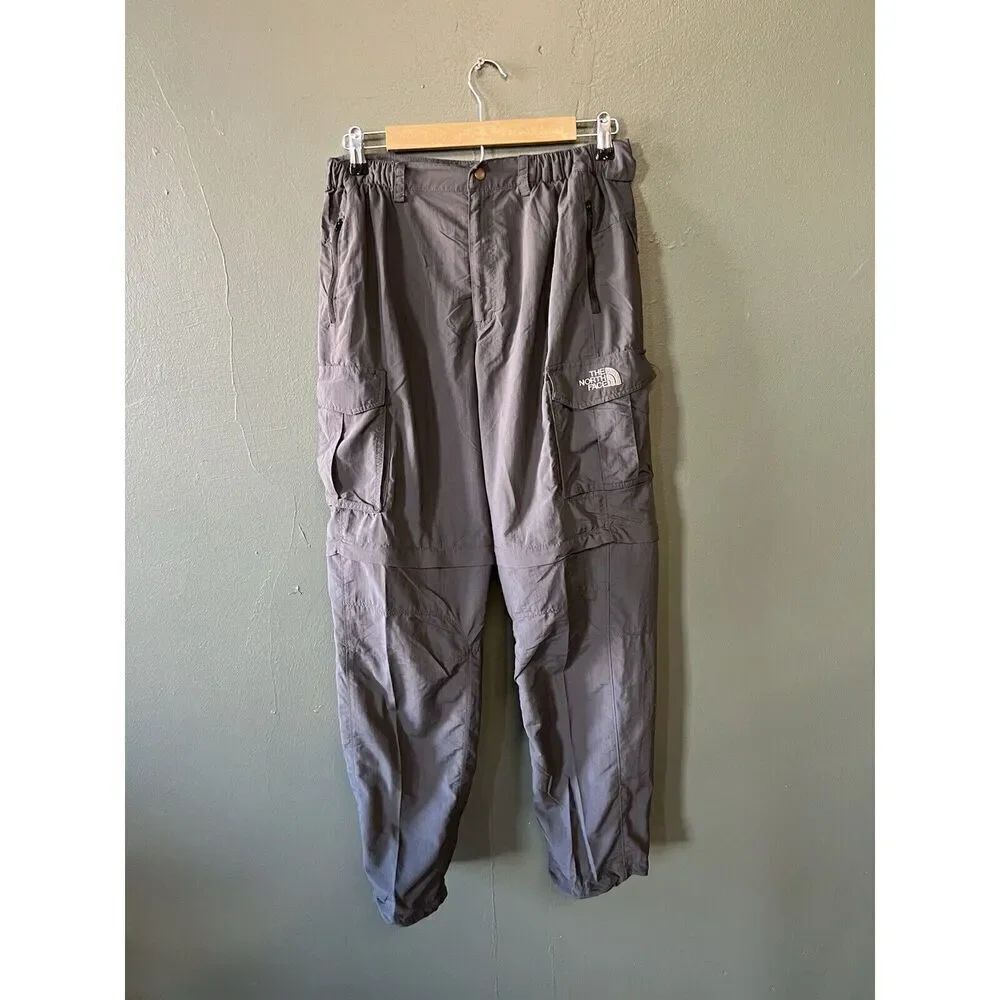 The North Face Mens Gray Cargo Convertible Outdoor Hiking Pants Size XL Nylon